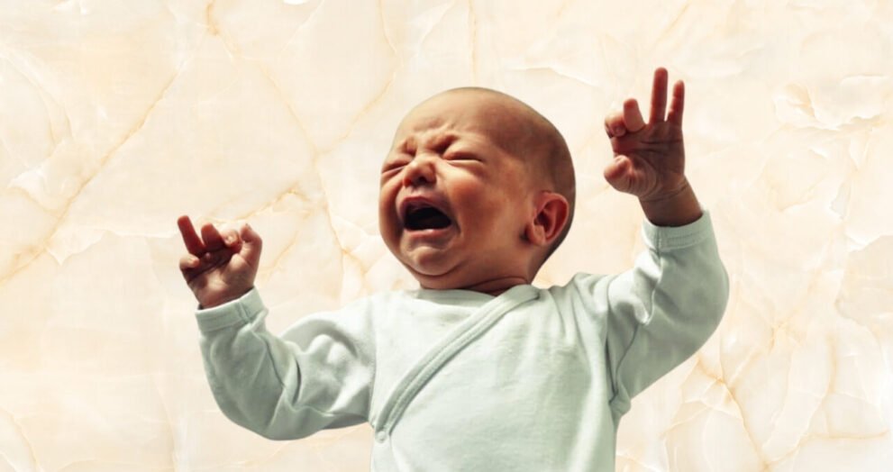 baby cries when put down